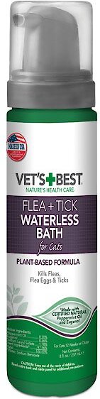 Vet's Best Flea & Tick Prevention Waterless Bath Cat Shampoo, 8-oz bottle slide 1 of 7