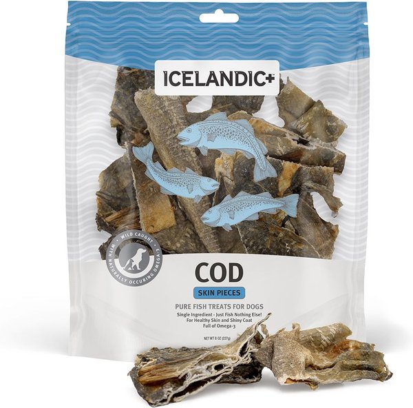 Icelandic+ Cod Skin Pieces Dog Treats, 8-oz bag slide 1 of 5