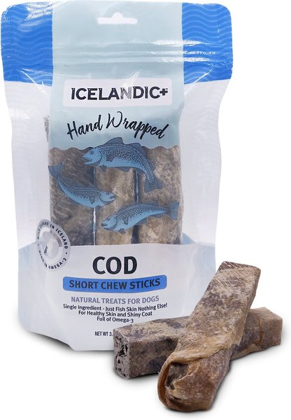 Icelandic+ Cod Short Chew Sticks Dog Treats, 3 count slide 1 of 4