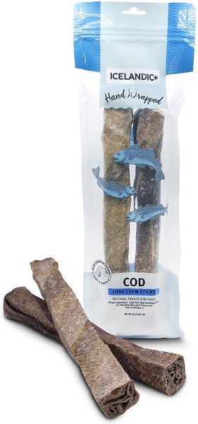 Icelandic+ Cod Long Chew Sticks Dog Treats, 2 count slide 1 of 3