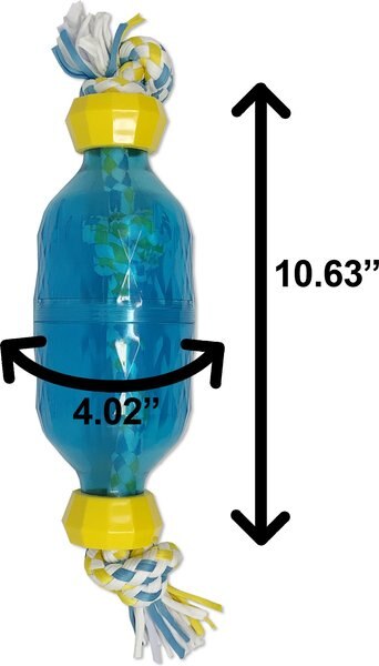 OurPets IQ Treat Double Bottle Treat Dispensing Rope Dog Toy, Large