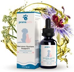 Prana Pets Nervous System Support Natural Medicine for Anxiety, Muscle Spasms & Seizures for Cats & Dogs, 2-oz bottle