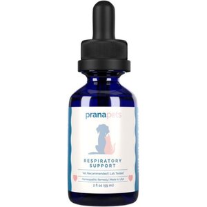 Prana Pets Respiratory Support for Asthma, Allergies & Respiratory Infections Liquid Supplement for Cats & Dogs, 2-oz bottle