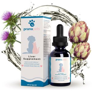 Prana Pets Liver Function Support Liquid Cat & Dog Supplement, 2-oz bottle