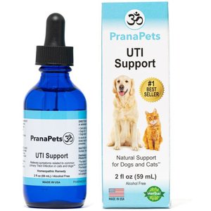 Prana Pets Urinary Tract Support for Urinary Tract Infections UTI Liquid Supplement for Cats & Dogs, 2-oz bottle