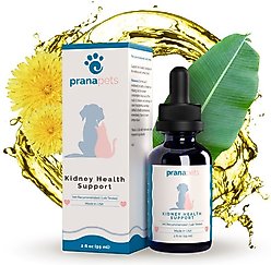Prana Pets Kidney Health Support Liquid Cat & Dog Supplement, 2-oz bottle