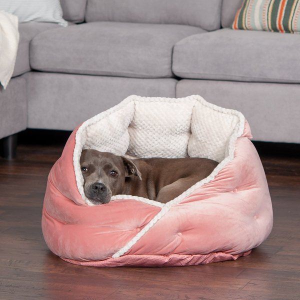 FurHaven Calming Hug Bolster Cat & Dog Bed, Soft Pink, Medium slide 1 of 8