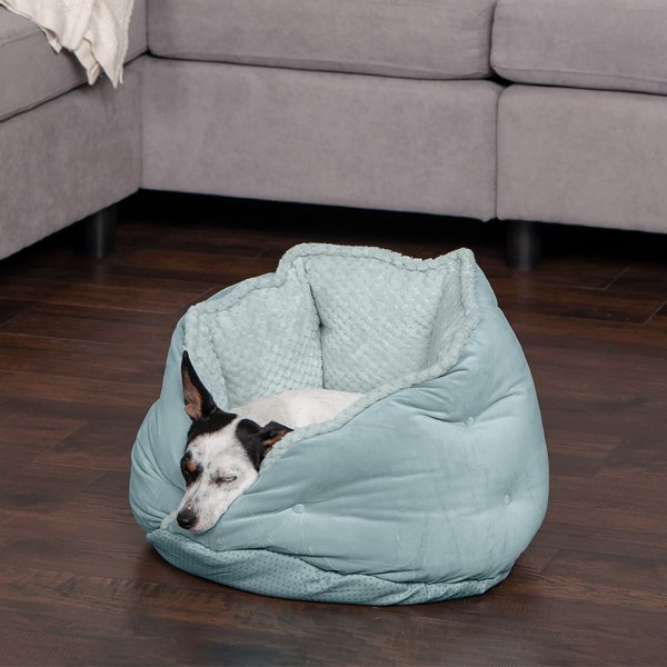 FurHaven Calming Hug Bolster Cat & Dog Bed, Aquamarine, Small  slide 1 of 8