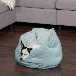 FurHaven Calming Hug Bolster Cat & Dog Bed, Aquamarine, Small 