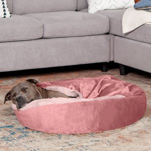 FurHaven Wave Covered Pillow Cat & Dog Bed, Rose Pink, Medium