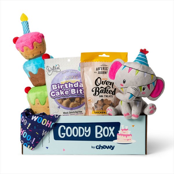 GOODY BOX Birthday Dog Toys Treats Medium Large Chewy