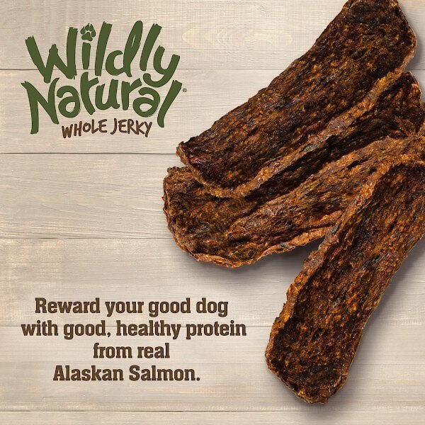 WILDLY NATURAL Whole Jerky Alaskan Salmon GrainFree Dog Treats, 5oz