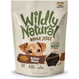 Wildly Natural Whole Jerky Grilled Bison Grain-Free Dog Treats, 12-oz bag