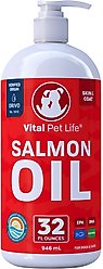 Vital Pet Life Salmon Oil Skin & Coat Health Liquid Cat & Dog Supplement, 32-oz bottle