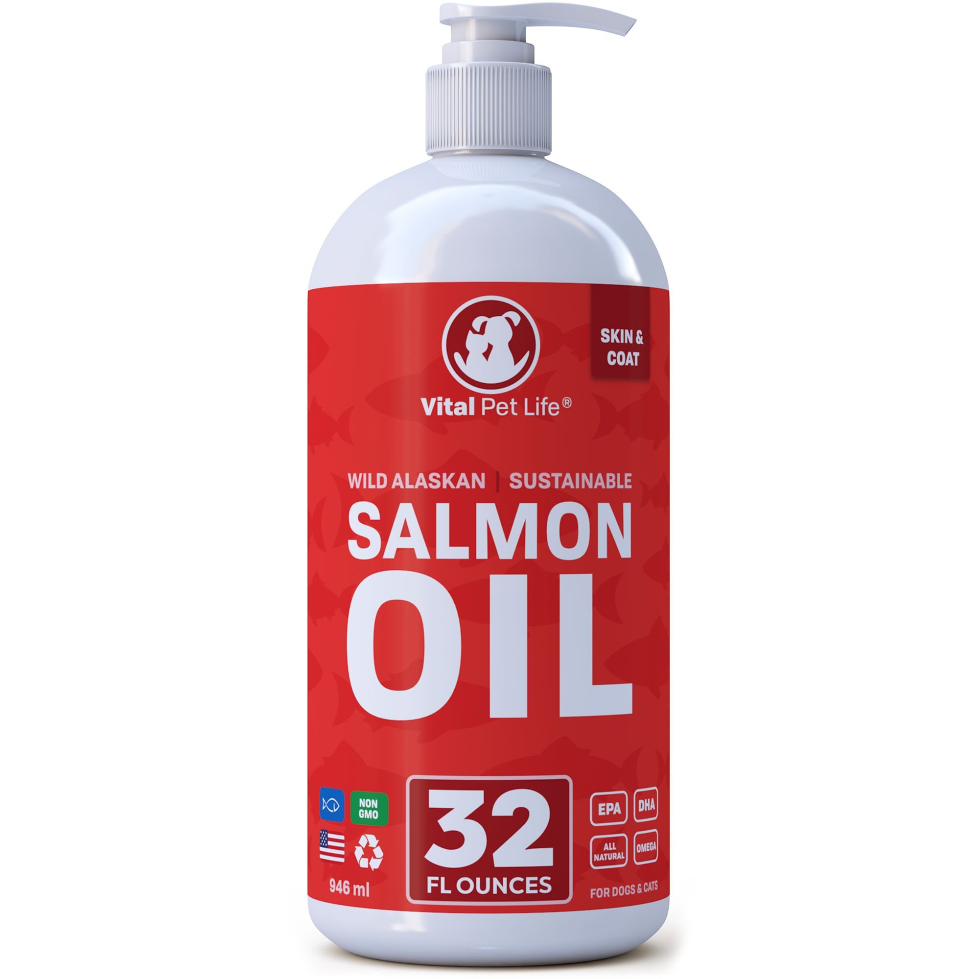 VITAL PET LIFE Salmon Oil Skin & Coat Health Liquid Cat & Dog