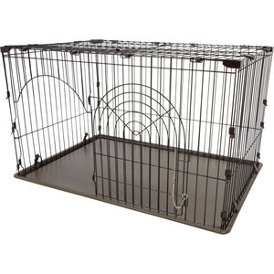 IRIS Wire Dog Crate, Gray, Large, 44.49-in L x 30.98-in W x 25.75-in H