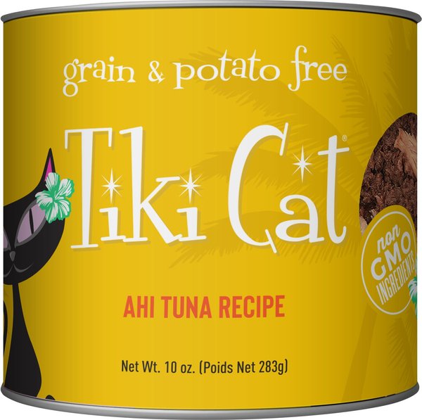 Tiki Cat Grill Ahi Tuna Recipe Grain-Free Wet Cat Food, 10-oz can, case of 4 slide 1 of 9