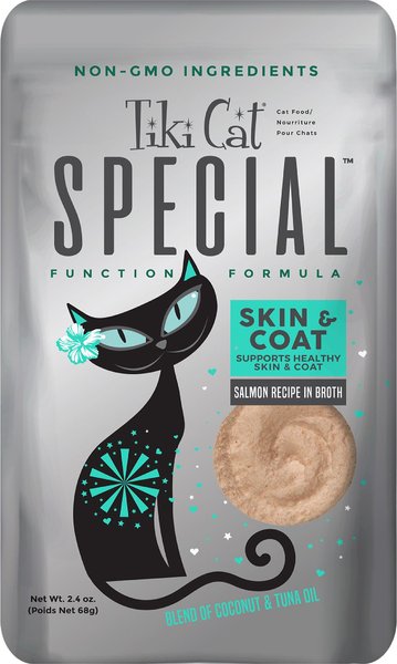 Tiki Cat Special Function Formula Skin & Coat Salmon Recipe in Broth Wet Cat Food, 2.4-oz, case of 12 slide 1 of 9