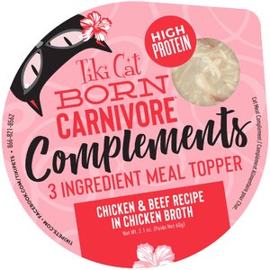 Tiki Cat Complements Chicken & Beef Recipe in Chicken Broth Wet Cat Food Topper, 2.1-oz, case of 8