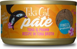 Tiki Cat Grill Tuna with Prawn Recipe Pate Wet Cat Food, 2.8-oz, case of 12