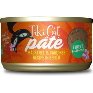 TIKI CAT Pate Mackerel Sardines Recipe in Broth Wet Cat Food