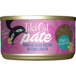 Tiki Cat Pate Tuna & Crab Recipe in Tuna Broth Wet Cat Food, 2.8-oz, case of 12