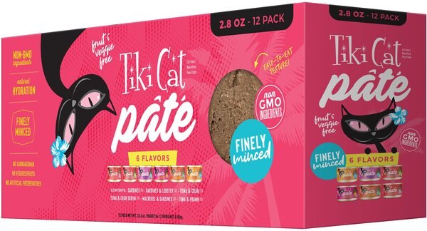 Tiki Cat Pate Variety Pack Wet Cat Food, 2.8-oz, case of 12 slide 1 of 7