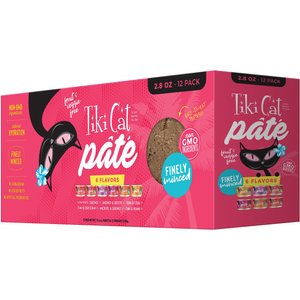 Tiki Cat Pate Variety Pack Wet Cat Food, 2.8-oz, case of 12