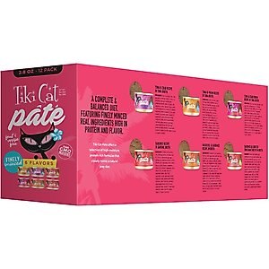 Tiki Cat Pate Variety Pack Wet Cat Food, 2.8-oz, case of 12