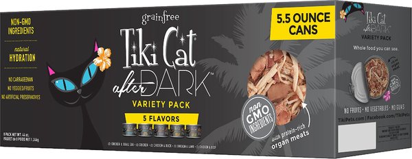 Tiki Cat After Dark Variety Pack Grain-Free Wet Cat Food, 5.5-oz, case of 8 slide 1 of 9