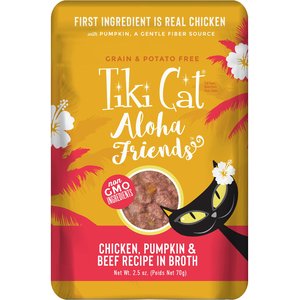 Tiki Cat Aloha Friends Chicken, Pumpkin & Beef Recipe in Broth Grain-Free Wet Cat Food, 2.5-oz, case of 12