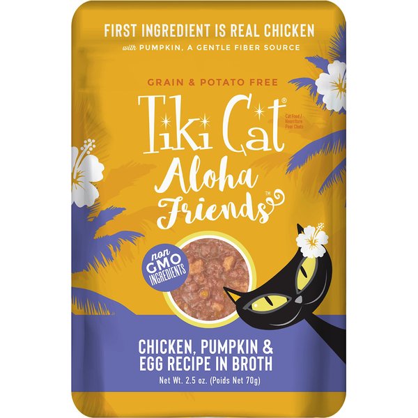 TIKI CAT Aloha Friends Chicken Pumpkin Egg Recipe in Broth