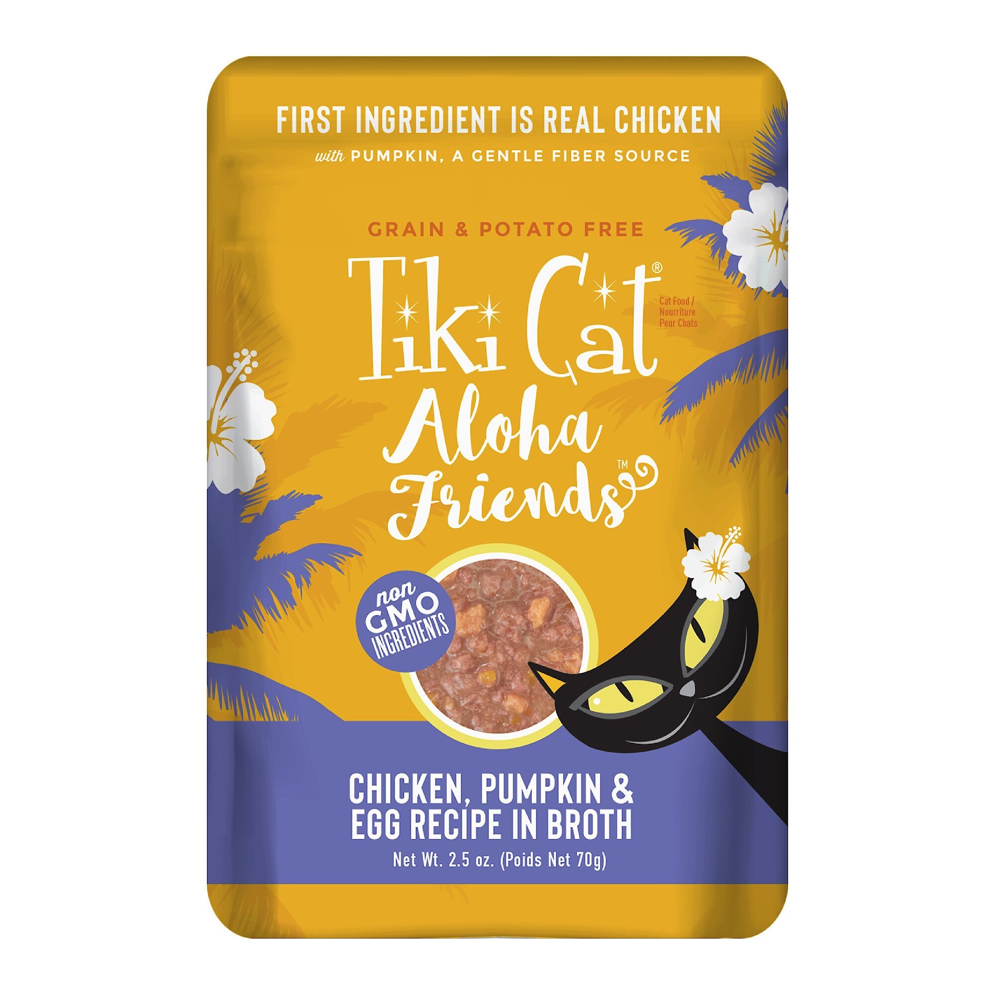 TIKI CAT Aloha Friends Chicken, Pumpkin & Egg Recipe in Broth Grain