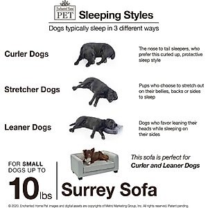 Enchanted Home Pet Surrey Cat & Dog Sofa Bed, Small, Beige