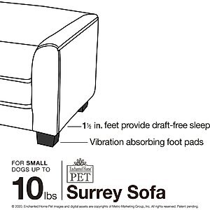 Enchanted Home Pet Surrey Cat & Dog Sofa Bed, Small, Beige