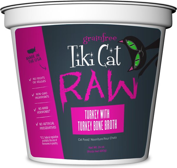 Discontinued TIKI CAT Raw Turkey with Turkey Bone Broth GrainFree