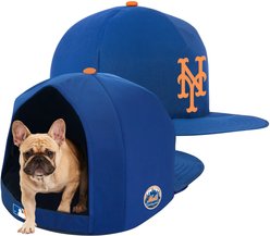 Nap Cap MLB Covered Pillow Cat & Dog Bed, New York Mets, Medium