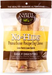 Earth Animal No-Hide Medium Rolls Long Lasting Natural Rawhide Alternative Peanut Butter Vegetarian Recipe Chew Dog Treats, 2 count