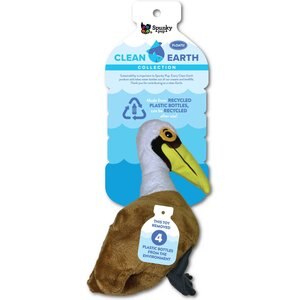 Spunky Pet Clean Earth Collection Recycled Pelican Plush Dog Toy, Small