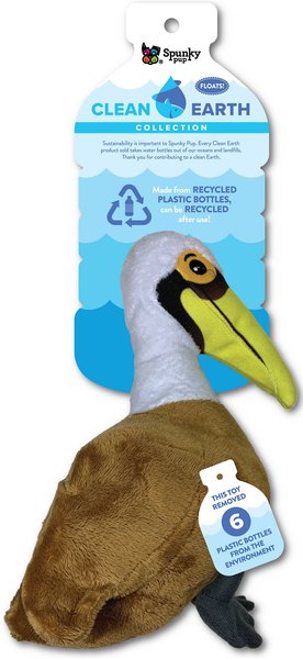 Spunky Pet Clean Earth Collection Recycled Pelican Plush Dog Toy, Large slide 1 of 1