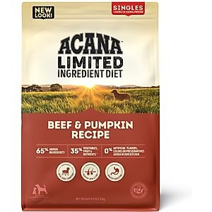 ACANA Singles Limited Ingredient Diet Beef & Pumpkin Recipe Grain-Free Dry Dog Food, 4.5-lb bag