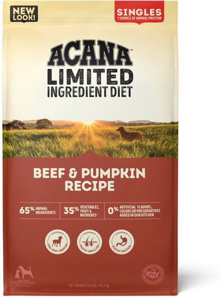 ACANA Singles Limited Ingredient Diet Beef Pumpkin Recipe Grain Free Dry Dog Food