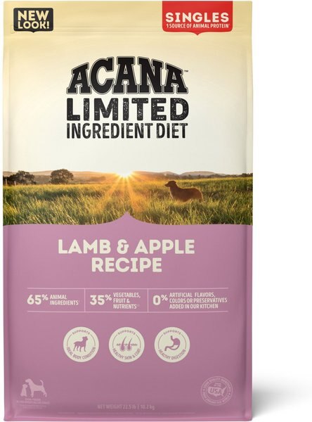 ACANA Singles Limited Ingredient Diet Lamb & Apple Recipe Grain-Free Dry Dog Food, 25-lb bag slide 1 of 9
