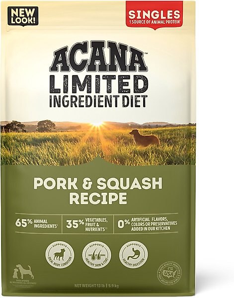ACANA Singles Limited Ingredient Diet Pork & Squash Recipe Grain-Free Dry Dog Food, 13-lb bag slide 1 of 9
