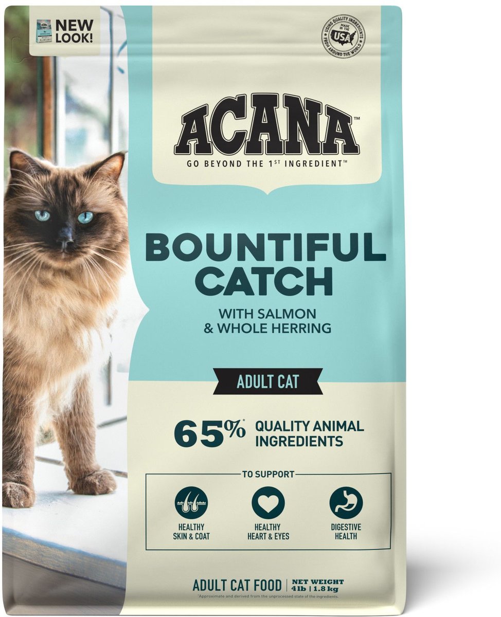 ACANA Bountiful Catch HighProtein Adult Dry Cat Food, 4lb bag