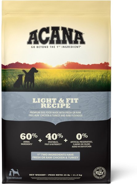 ACANA Light Fit Recipe Grain Free Adult Dry Dog Food 25 lb bag