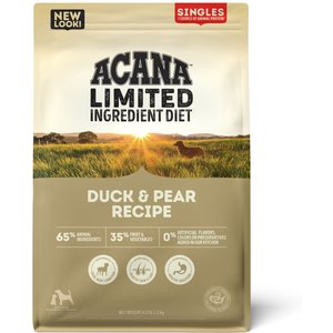 ACANA Singles Limited Ingredient Duck & Pear Grain-Free Dry Dog Food, 4.5-lb bag