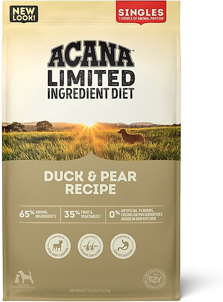 ACANA Singles Limited Ingredient Duck & Pear Grain-Free Dry Dog Food, 22.5-lb bag slide 1 of 11