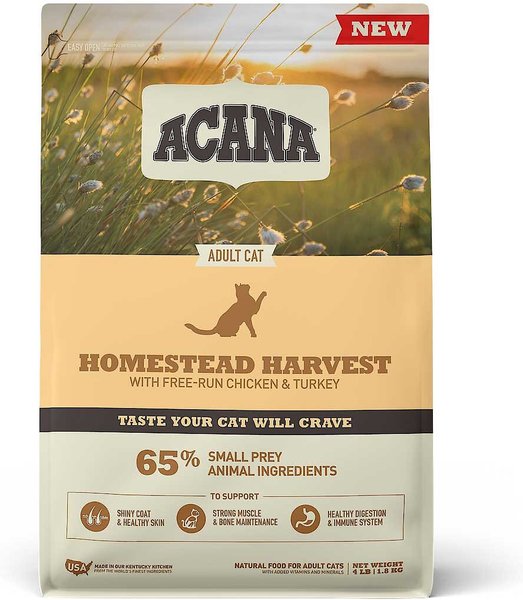 ACANA Homestead Harvest High-Protein Adult Dry Cat Food, 4-lb bag slide 1 of 8