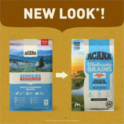 ACANA Singles + Wholesome Grains Limited Ingredient Diet Duck & Pumpkin Recipe Dry Dog Food, 22.5-lb bag slide 2 of 9